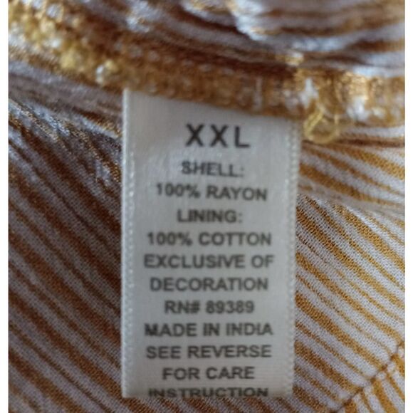 Studio West Yellow Striped Embroidered Tunic Top Womens XXL - Picture 6 of 7